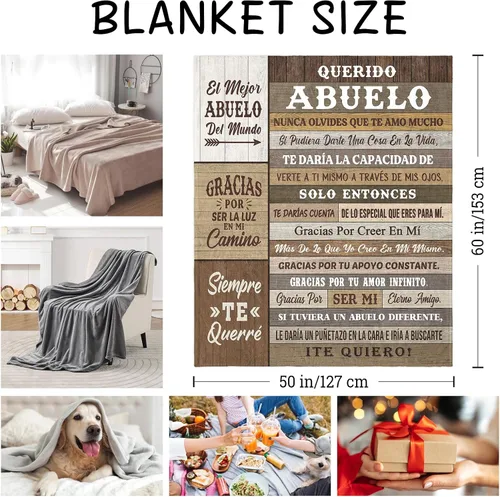 Miniatura 7 de Regalo para Abuelo - Manta de 60 x 50 pulgadas, regalos de abuelo en español, El Mejor Abuelo Del Mundo, Regalos Dia Del Padre