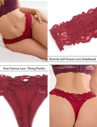 Miniatura 100 de ohyeah Tangas sexy de encaje tangas bragas de tiro bajo ropa interior para mujer de algodón entrepierna braga tangas bragas 4-18