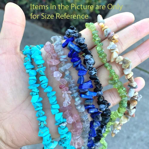Miniatura 5 de Adabele Cuentas sueltas de gemas de cristal natural Chrysocolla de 15 pulgadas, con agujero perforado, de forma libre, espaciadores de piedra