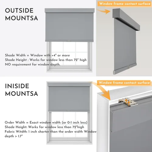 Miniatura 28 de Persilux Persianas enrollables opacas inalámbricas para ventanas, parada libre con cenefa, persianas de tela con aislamiento térmico, protección UV