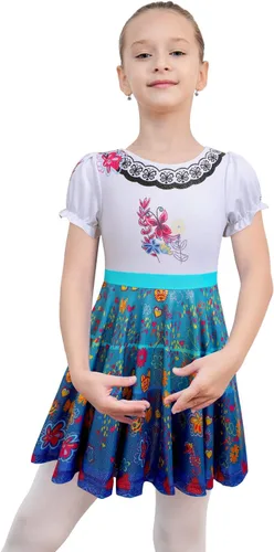 EQSJIU Ballet Leotard with Tutu Skirt for Girls Dance Gymnastics Toddlers Sparkly Snowflake Party Dress Outfit Kids