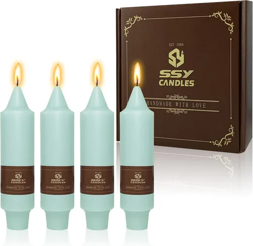 Miniatura 99 de Candelabros cortos de 5 pulgadas con velas cónicas verde oscuro, 4 piezas para cena, hogar, boda, fiesta, decoración