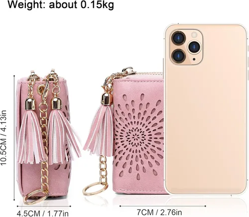 Miniatura 5 de APHISON RFID - Porta tarjeta de crédito con cremallera carteras pequeñas para mujer en cuero estilo girasol para mujer y niña caja de regalo 1927