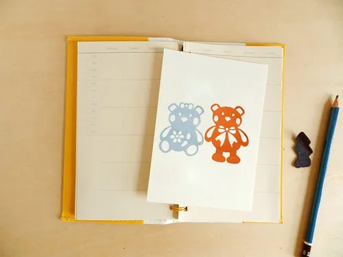 Miniatura 3 de Troqueles de corte de dos osos de metal, lindos osos de peluche troquelados, plantillas en relieve para tarjetas de álbumes de recortes