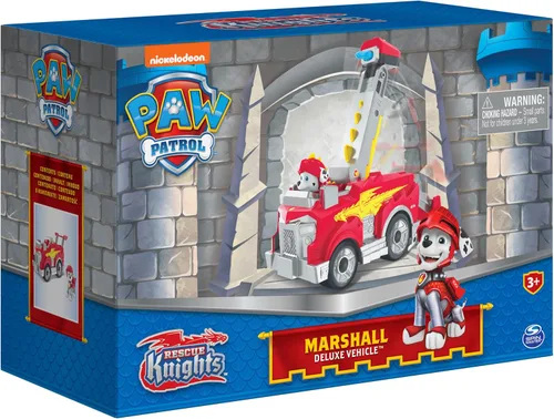 Miniatura 8 de Paw Patrol, Rescue Knights Marshall - Coche de juguete transformable con figura de acción coleccionable, juguetes para niños a partir de 3 años
