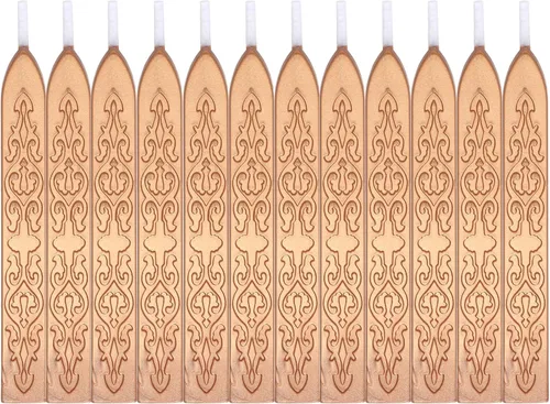 Miniatura 27 de Yoption 12 varillas de cera de sellado con mechas, tótem de oro antiguo manuscrito de fuego para sello de cera (oro antiguo)