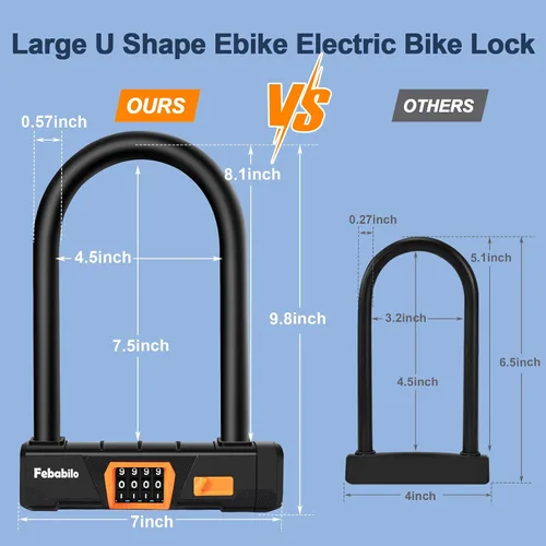 Miniatura 4 de Candados de bicicleta resistentes antirrobo, combinación de 4 dígitos con bloqueo de seguridad a prueba de cortes de 4 pies x 0.315 in, combo grande