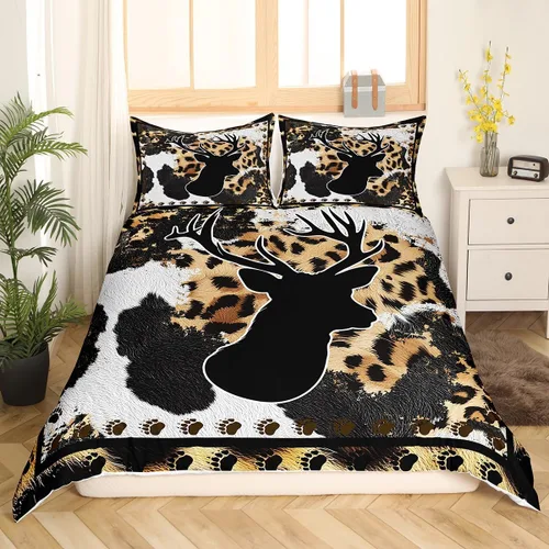 Miniatura 24 de Juego de funda de edredón de oso para niños, juego de ropa de cama de animales salvajes para niños, naturaleza, vida silvestre, oso, pájaro, juego