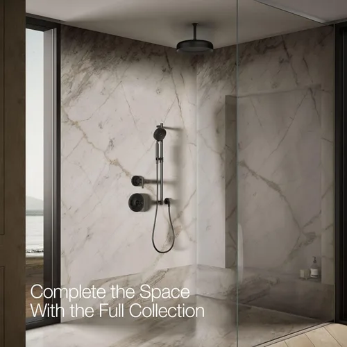 Miniatura 7 de KOHLER 26291-G-BL Statement™ Cabezal de lluvia redondo de 12" de una sola función, 1.75 gpm, negro mate