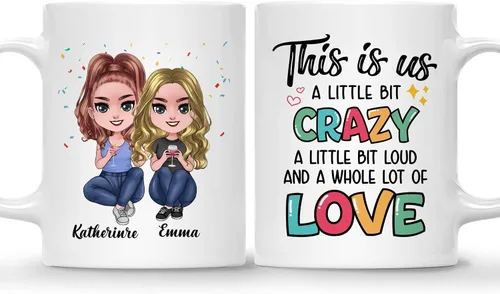 Miniatura 8 de Gossby Taza de café personalizada de la amistad, regalo personalizado Besites para mujeres con diseño de muñeca, nombre, cita – cumpleaños, Navidad