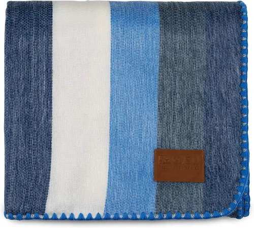 QISU Manta Throw de Lana de Alpaca | Grande, Hermosa, Cálida, a Rayas | 85 x 65 pulgadas | Ultra-Suave, Hipoalergénica y Transpirable | Tela que No