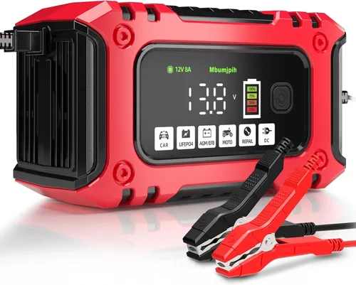 Cargador de batería de automóvil, cargador inteligente de batería de 12 V 8 A, mantenimiento de batería de 12 V, desulfurizador con compensación de