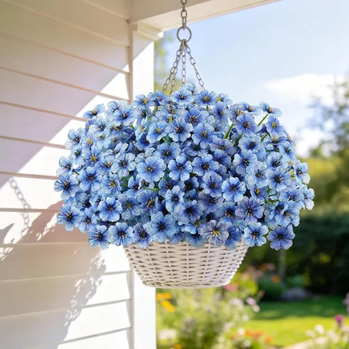 Miniatura 42 de AmyHomie 16 paquetes de flores artificiales de eucalipto negro para exteriores, resistentes a los rayos UV, flores sintéticas que no se decoloran