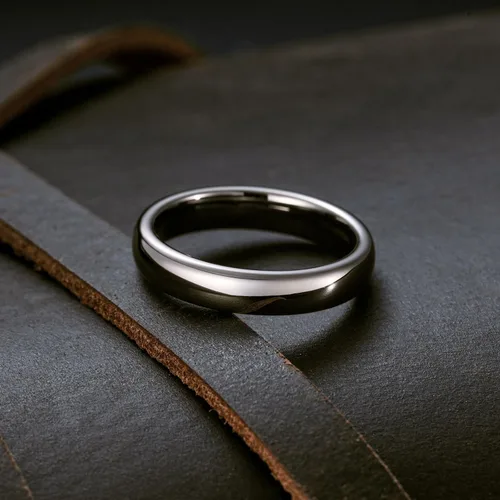 Miniatura 38 de King Will Alianza de boda de carburo de tungsteno para hombres y mujeres, anillos de promesa para parejas abovedados de alto pulido