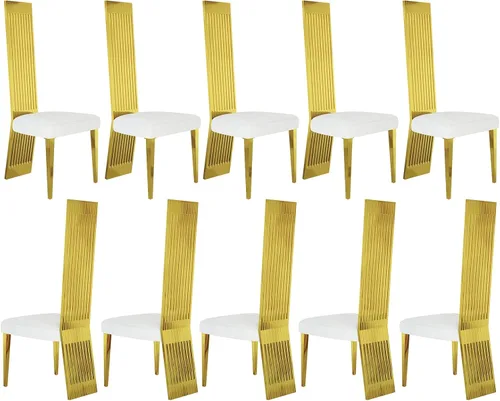 Miniatura 12 de Boucle - Juego de 8 sillas de comedor negras, modernas sillas de comedor tapizadas con respaldo alto con marco de acero inoxidable resistente
