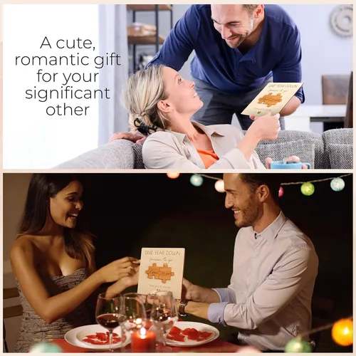 Miniatura 6 de STOFINITY Tarjeta de Aniversario de 1 Año para Novio Novia - Tarjetas de Feliz Primer Aniversario para Hombres, 1ª Tarjeta de Citas de Papel