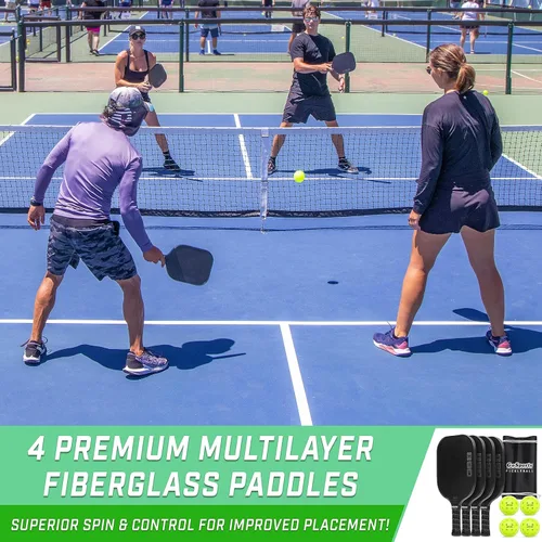 Miniatura 2 de GoSports GS1 Pickleball Paddles - Single, 2 Pack, or 4 Pack - USAPA Approved Fiberglass Pickleball Paddles Paquete de 4