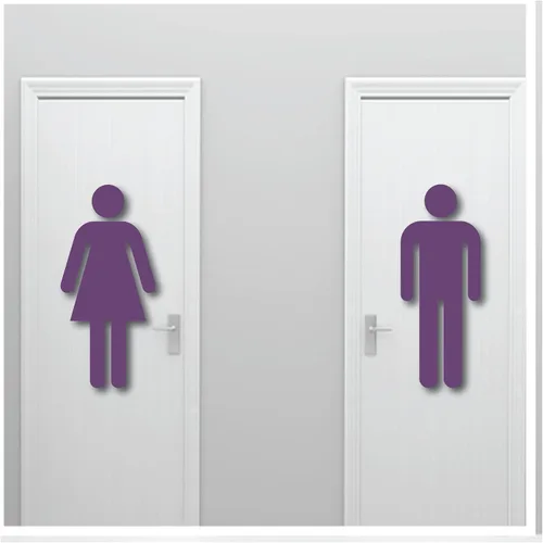 Miniatura 5 de Letrero grande de 20 pulgadas de alto para pared de hombre y mujer, adhesivo fuerte seguro para pared, diseño artístico mural para baño, baño, baño