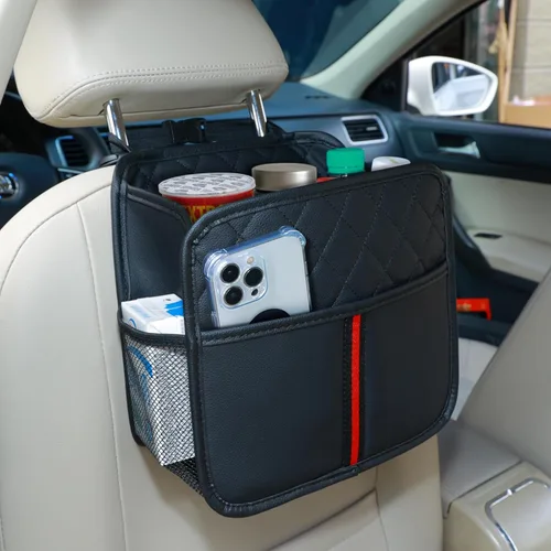 Organizador de respaldo de asiento de automóvil con bolsillos de almacenamiento, paquete de 2 organizadores de asiento de automóvil colgantes multi