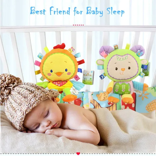 Miniatura 5 de Monkey Taggie - Manta de actividad y juguete sensorial para bebés, regalos para recién nacidos, bebés, juguete suave y amoroso – Clam Down and Play