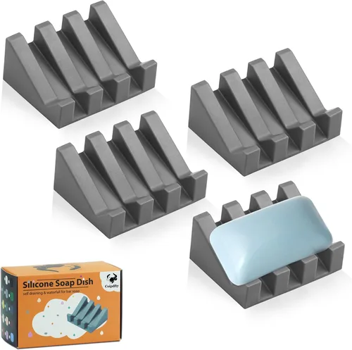 Miniatura 12 de Jabonera Autodrenante con Soporte, Jabonera de Silicona, para Baño, Cocina, Esponjas, Puede Extender la Vida del Jabón, Mantiene las Barras de Jabón