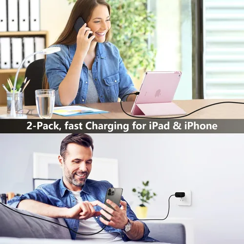 Miniatura 5 de Cargador de teléfono 17 16 15 de carga rápida, cable de carga USB C de 10 pies de largo con bloque de carga rápida de teléfono tipo C de 20 W