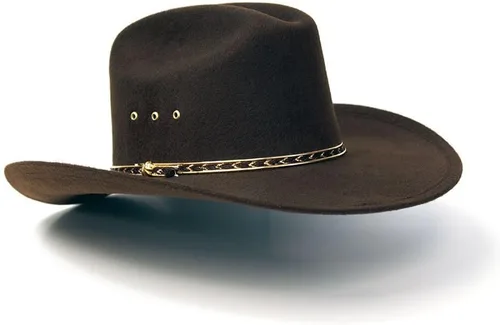 Miniatura 10 de Western Express Sombrero de vaquero con acabado de fieltro - Estilo ganadero con banda de sombrero dorado Sombreros de vaquero y vaquera