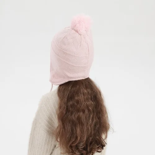 Miniatura 34 de Conjunto de guantes y gorro de invierno para niños, gorro de forro polar cálido, gorro de punto y guantes para niños y niñas