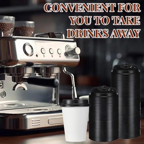 Miniatura 4 de Maxcheck Paquete de 1000 tapas para tazas de café a granel, cubiertas de cúpula desechables de 3.6 pulgadas con ventilación de aire, se adapta a