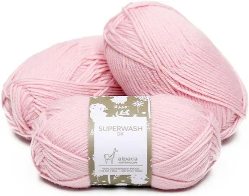 Miniatura 39 de 100% lana pura Superwash de Alpaca Warehouse, juego de 3 madejas (150 gramos) de peso DK - Procedencia directa de Perú - Celestialmente suave