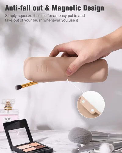 Miniatura 5 de FERYES Soporte para brochas de maquillaje de viaje, Negro, L, Simplicidad