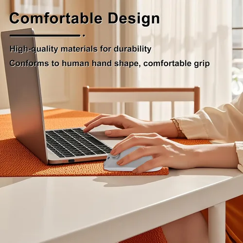 Miniatura 5 de Ratón inalámbrico Bluetooth y modo dual de 2.4 GHz, lindo ratón con forma de cerdo animal con receptor USB, 1200 DPI, ratón óptico de viaje portátil