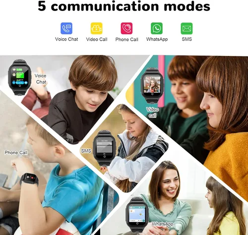 Miniatura 2 de Wonlex - Reloj inteligente 4G para niños con tarjeta SIM, reloj inteligente GPS para niños, monitor de salud con temperatura, videollamadas, cámara