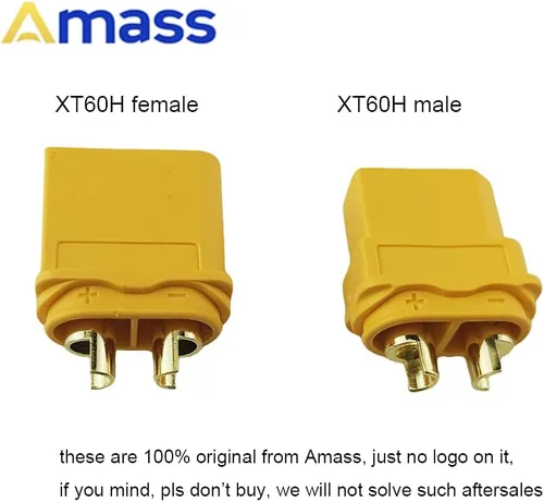 Miniatura 3 de SoloGood Amass - 10 pares de conectores de bala XT60H actualizado de XT60 funda hembra y macho chapado en oro para piezas RC