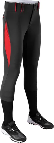 Miniatura 2 de CHAMPRO Surge - Pantalón tradicional de sóftbol de tiro bajo con ribetes trenzados de color en contraste