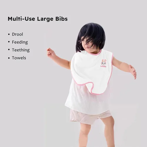Miniatura 6 de Juego de baberos grandes para niños pequeños, ultra suaves y absorbentes, baberos para bebés para babear y alimentar