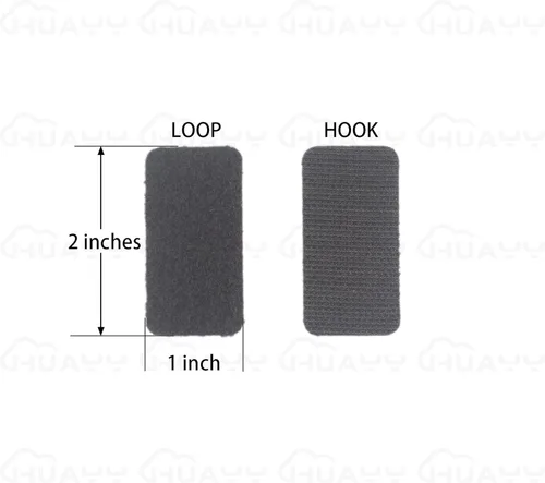 Miniatura 2 de HUAYY Hojas rectangulares de gancho y bucle autoadhesivas (negro, 48 pares de 1 x 2 pulgadas), cierres adhesivos de fuerza industrial, cinta