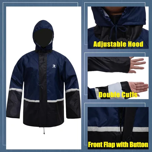 Miniatura 2 de RainRider Trajes impermeables y transpirables para hombres - Abrigo de lluvia Oxford duradero con pantalones