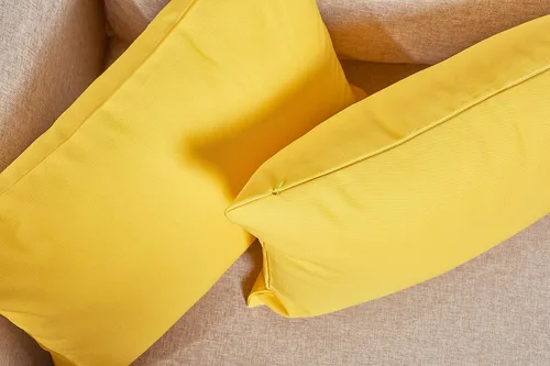 Miniatura 6 de TangDepot - Fundas de almohada decorativas hechas a mano, 100% lona de algodón sólida / fundas de almohada, (40x40 cm, Amarillo)