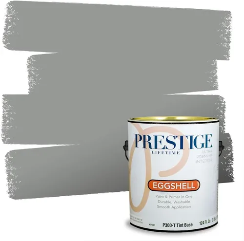 Miniatura 150 de PRESTIGE Paints - Pintura interior e imprimación en uno, 1 galón, cáscara de huevo, pimienta envejecida