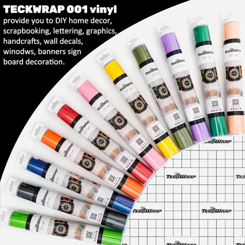 Miniatura 6 de TECKWRAP 001 Vinilo adhesivo permanente mate para proyectos de calcomanías de manualidades, 12 pulgadas x 10 pies, tinta negra mate Tinta mate negra
