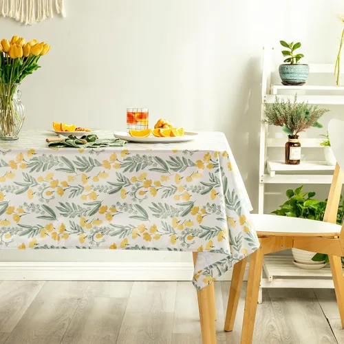Miniatura 3 de GLORY SEASON Mantel rectangular lavable a máquina con estampado de flores y hojas, para exteriores, interiores, comedor, fiestas, comedor, patio