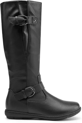 Miniatura 4 de DREAM PAIRS - Botas de invierno altas hasta la rodilla con forro de piel sintética para mujer