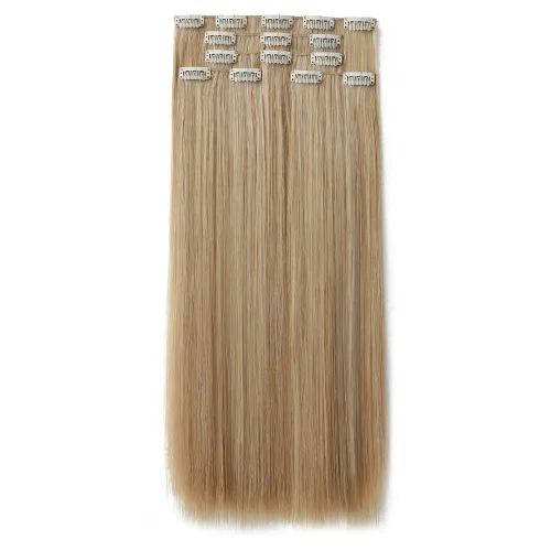 Miniatura 43 de Extensiones de cabello negro lacio, 2 juegos de extensiones de cabello con clip para mujeres, Halloween, 5 piezas de 22 pulgadas, piezas de cabello