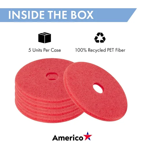 Miniatura 3 de Americo Almohadillas para pulir, 13" de diámetro, rojo, 5/cartón