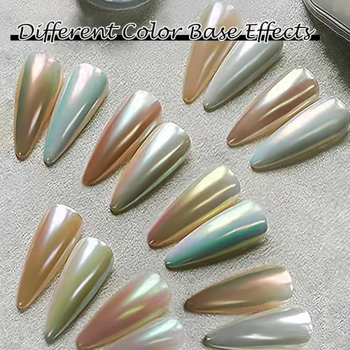 Miniatura 3 de Polvo de uñas cromado de unicornio mejorado – 2025 Aurora Unichrome Mermaid Aurora Polvo de uñas Pigmento Perlado Arte de Uñas Decoración