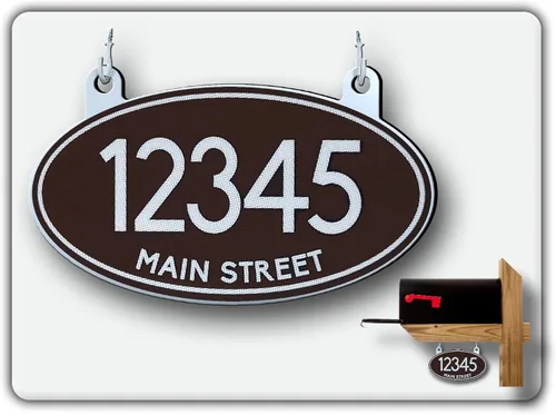 Miniatura 26 de Curb N Sign Placas de Números Colgantes para Buzón - Hechas de Material Compuesto de Aluminio - Súper Reflectantes, Opciones de Doble Cara Números