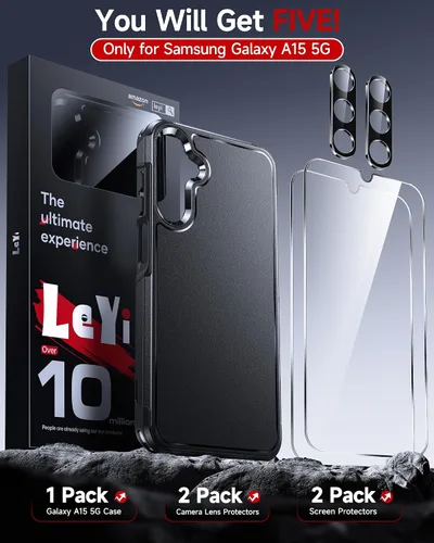 Miniatura 7 de LeYi for Samsung-Galaxy A15-5G Phone Case: Samsung A15 Case with Screen Protector x 2 + Camera Lens Protector x 2, Double Layer Protection Unlocked