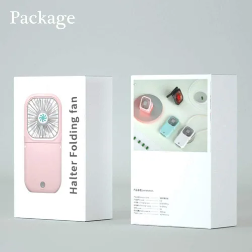 Miniatura 7 de Ventilador portátil para el cuello mini, silencioso, de mano, personal, plegable, recargable por USB, operado para el hogar, oficina, exteriores