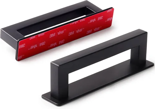 Miniatura 9 de RVPEKUPE Manijas adhesivas para gabinete, manijas autoadhesivas para puerta de ducha de 6 pulgadas, color negro, paquete de 1